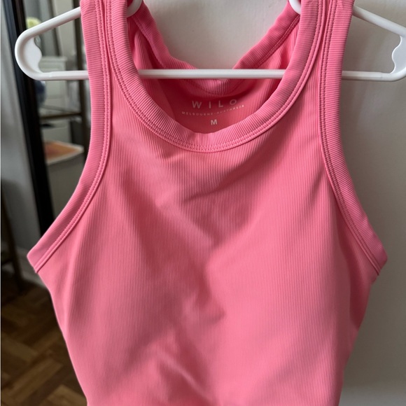 Wilo Pink Ribbed Tank Top - Picture 3 of 3